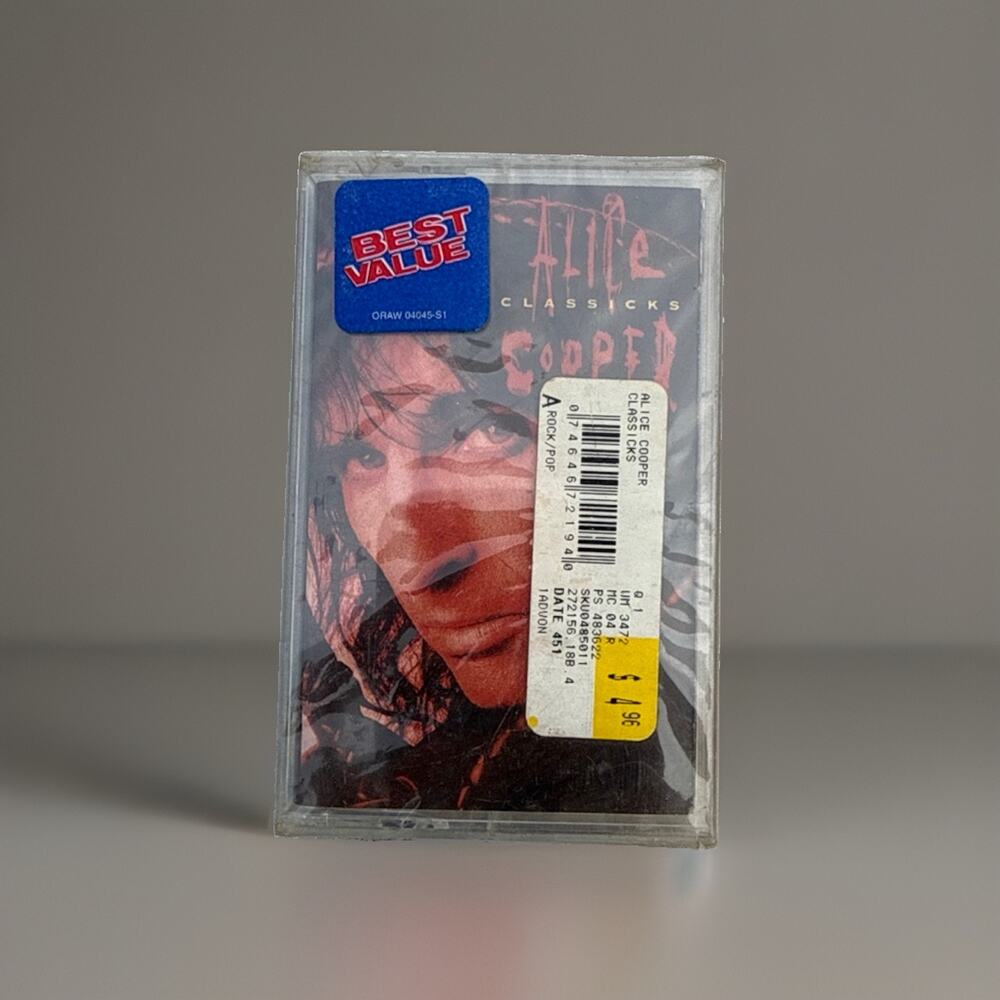 Alice Cooper Classicks Cassette Tape 1995 Epic Brand New Unopened Orig Price Tag
